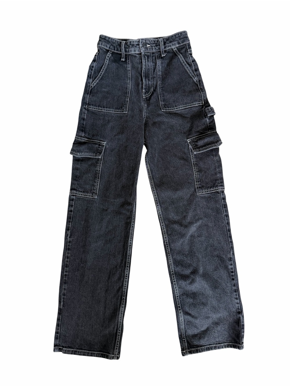 Hollister Social Tourist Ultra High Rise Cargo Wide Leg Jeans- 1R (25 waist) - Picture 2 of 4